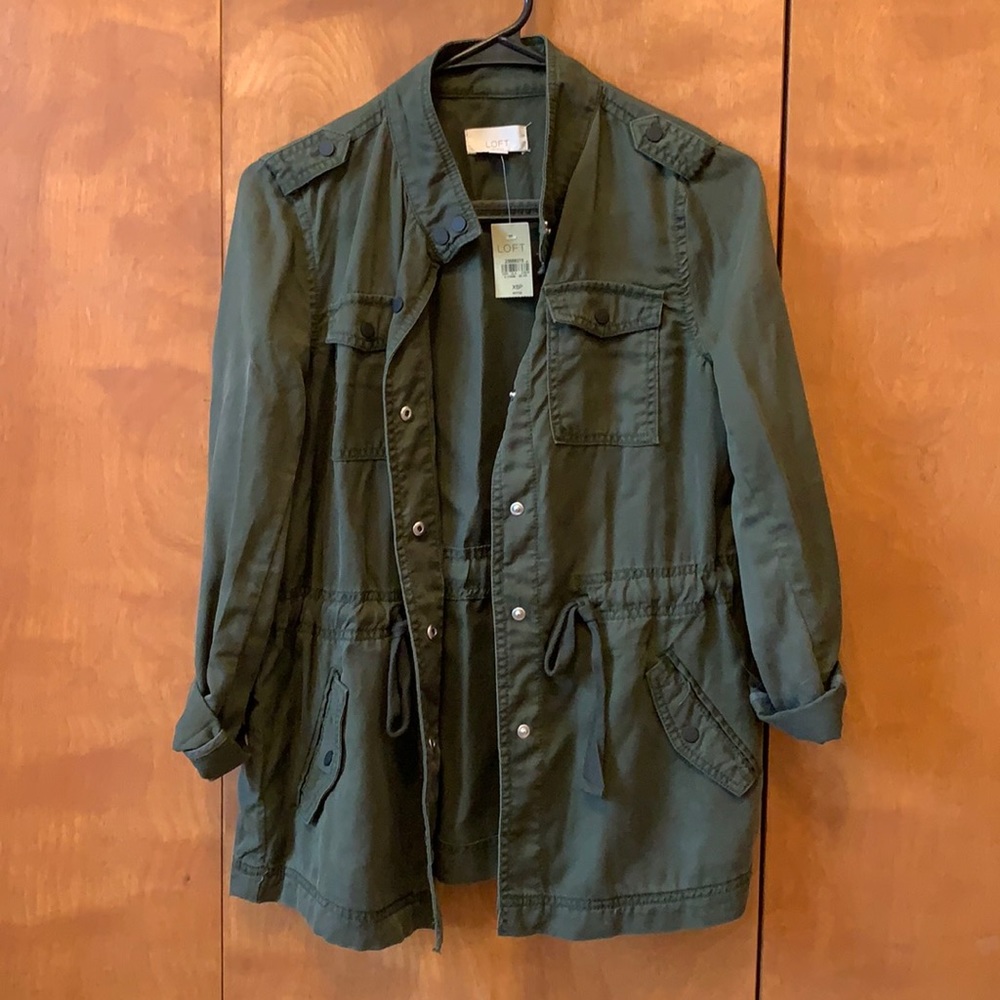 The Loft Button Up Drawstring Army Jacket - image 1